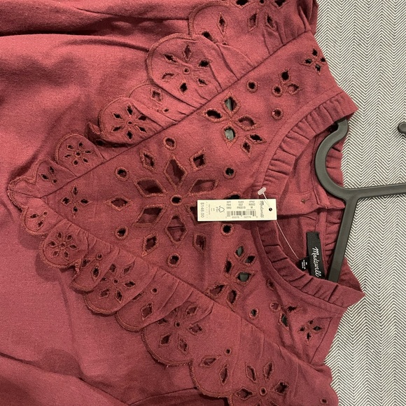 Embroidered Ruffled Flannel Mini Dress - Picture 6 of 9